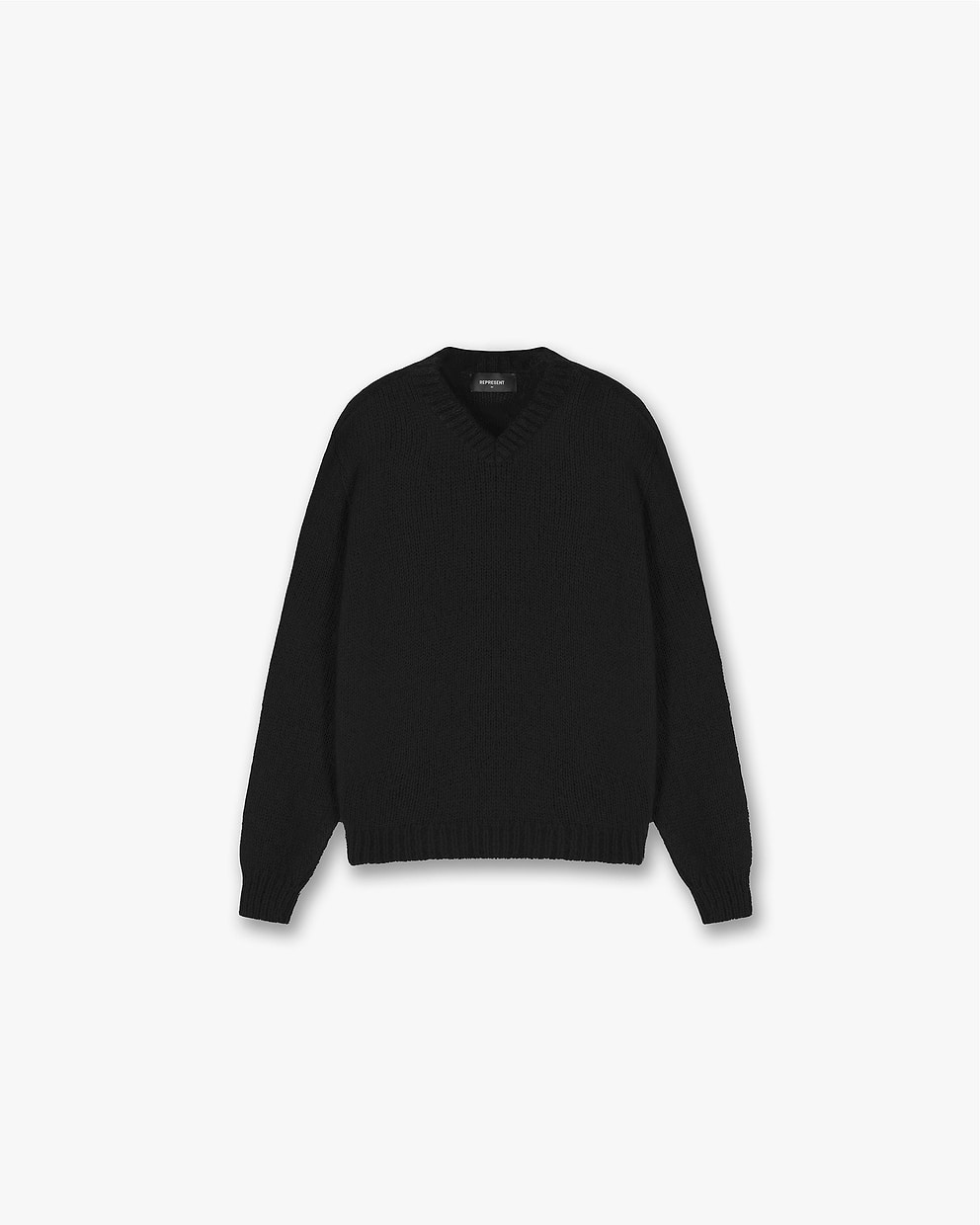 V Neck Mohair Sweater - Black
